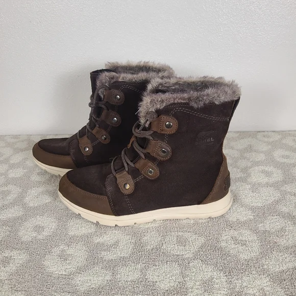Sorel Explorer Joan Winter Boot - Womens Size 11 Brown Waterproof Leather - Picture 3 of 6